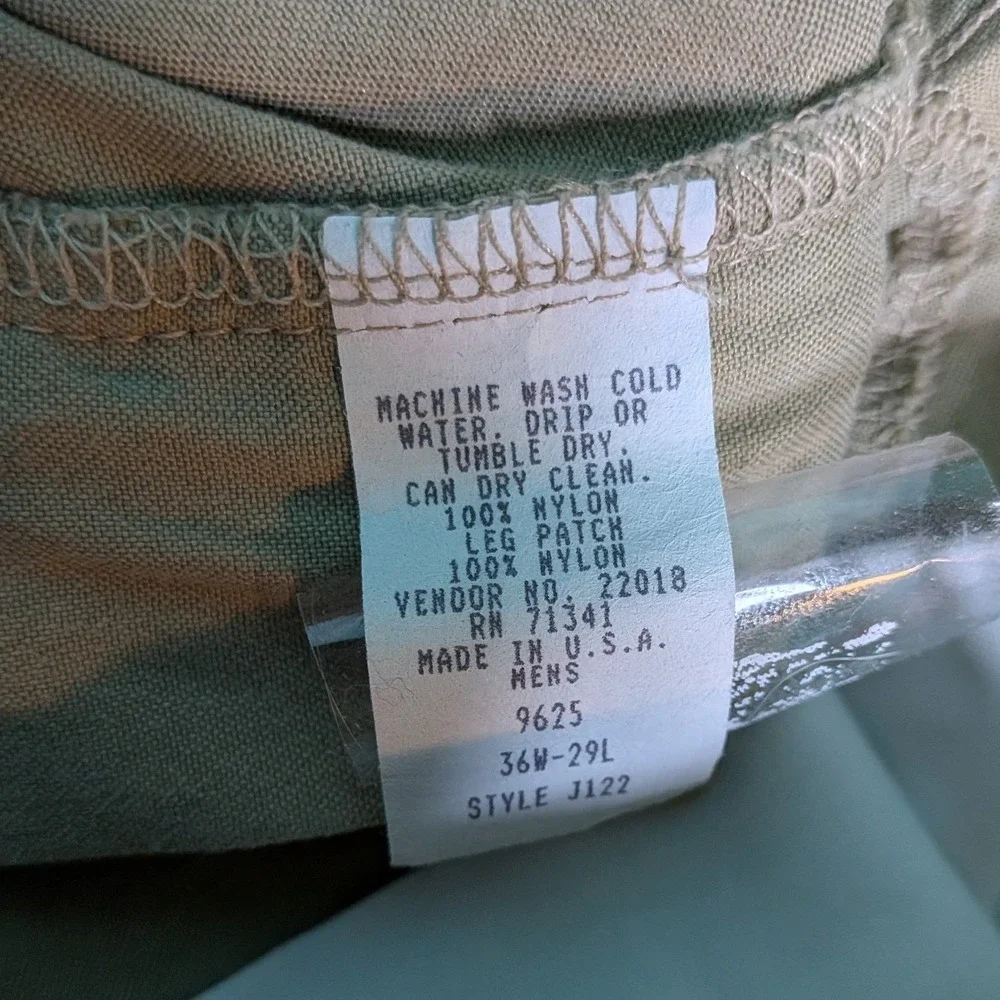 Vintage LL Bean Upland Hunting Pants Mens 36x29 Tan Green Made in USA Nylon J122